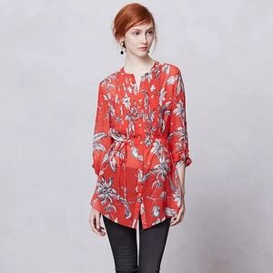 Anthro Silk Belted Cattleya Tunic (Leifsdottir)